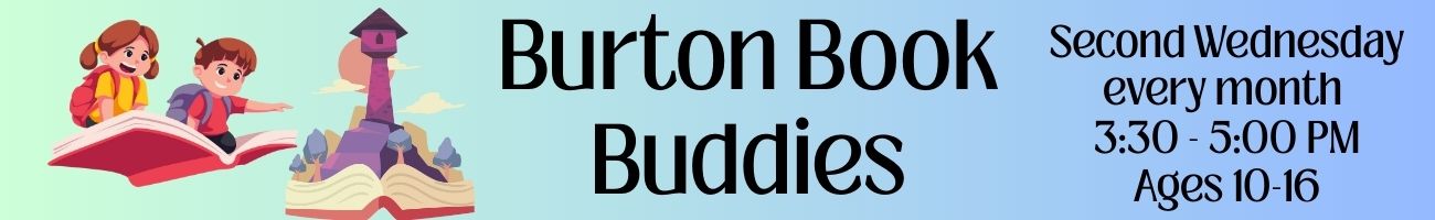 Kids are in a flying book riding next to a tall medieval tower coming out of a book