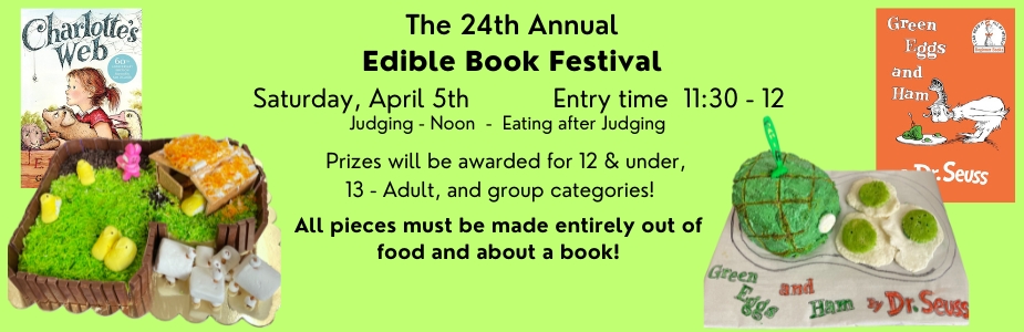 Edible Book Festival April 5, 11:30 am